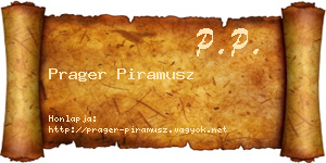 Prager Piramusz névjegykártya